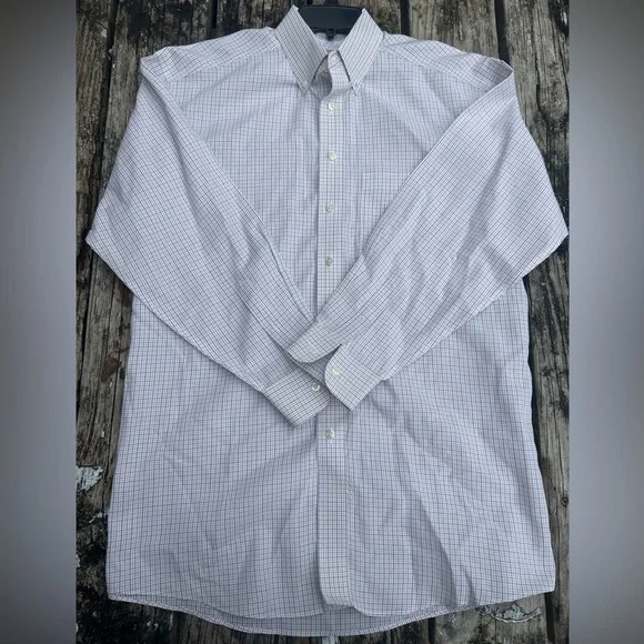 Roundtree Yorke Gold Label Mens Non Iron Long Sleeve Button Down Shirt 16/33 A-3 - Picture 3 of 5